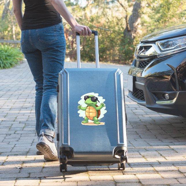 Dabbing Sea Turtle Animal Lover Save The Turtles T Sticker (Suitcase Insitu)