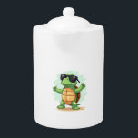 Dabbing Sea Turtle Animal Lover Save The Turtles T Teapot<br><div class="desc">Dabbing Sea Turtle Animal Lover Save The Turtles T-Shirt</div>