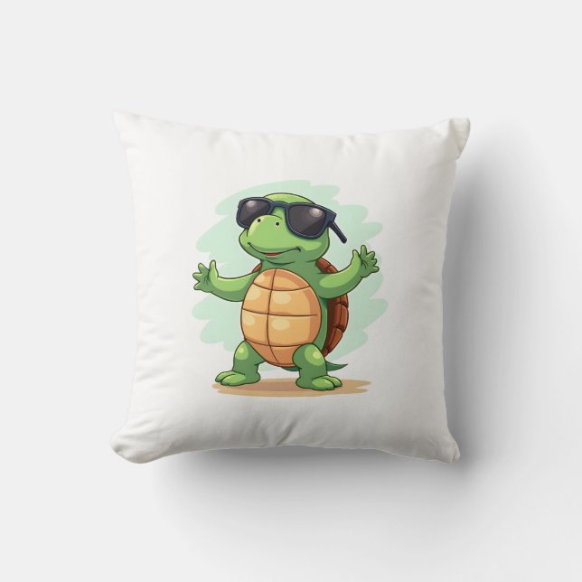 Dabbing Sea Turtle Animal Lover Save The Turtles T Throw Pillow (Front)