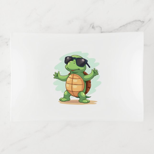 Dabbing Sea Turtle Animal Lover Save The Turtles T Trinket Tray (Front)