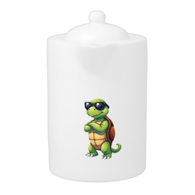 Dabbing Sea Turtle Animal Lover Save The Turtles ( Teapot (Front)