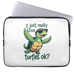 Dabbing Sea Turtle I Just Really Love Turtles Ok_  Laptop Sleeve