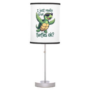 Dabbing Sea Turtle I Just Really Love Turtles Ok_  Table Lamp