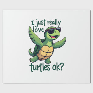 Dabbing Sea Turtle I Just Really Love Turtles Ok_ Wrapping Paper