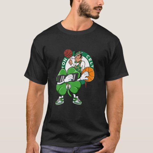 Dabbing Shamrock Basketball St Patricks Day Boston T_Shirt