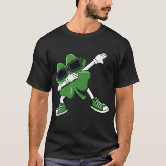 Dabbing Shamrock St Patrick_s Day Funny Boys Girls T-Shirt
