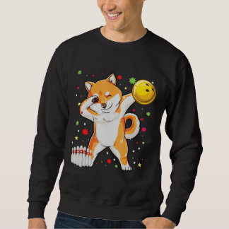 Dabbing Shiba Bowling Funny Bowling Gifts Sweatshirt