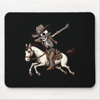 Dabbing Skeleton Cowboy Halloween Costume Kids Boy Mouse Pad
