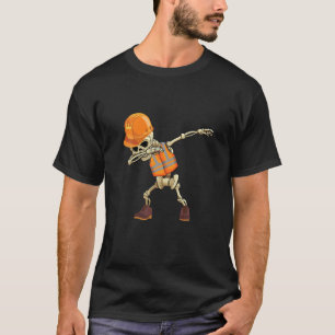 Dabbing Skeleton Engineer Hat Halloween Dab Men Wo T-Shirt