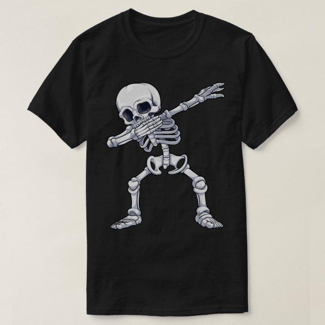 Dabbing Skeleton Halloween Costume Fun Creepy Boys T-Shirt (Design Front)