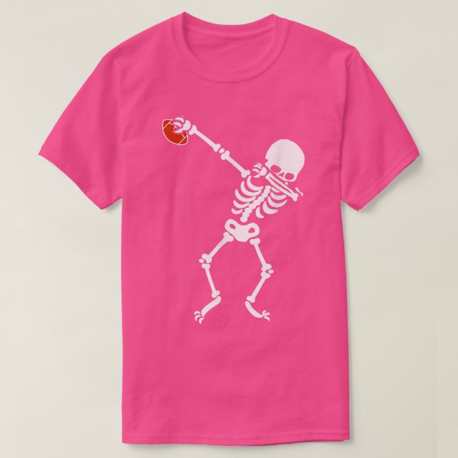 Dabbing Skeleton Halloween Football  Dab Dance  T-Shirt (Design Front)