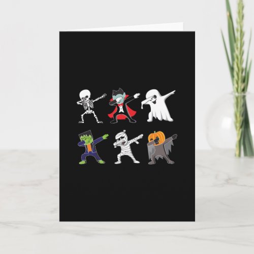 Dabbing Skeleton Halloween Halloween Dab boys Card