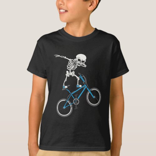 Dabbing Skeleton mtb Bicycle BMX Fun T_Shirt