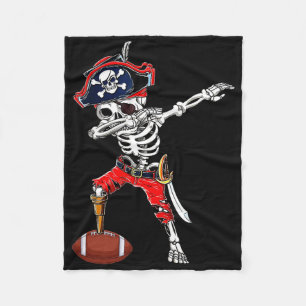 Dabbing Skeleton Pirate And Footll Ll Halloween Co Fleece Blanket