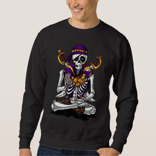 Dabbing Skeleton Pirate Halloween Costume Jolly Ro Sweatshirt