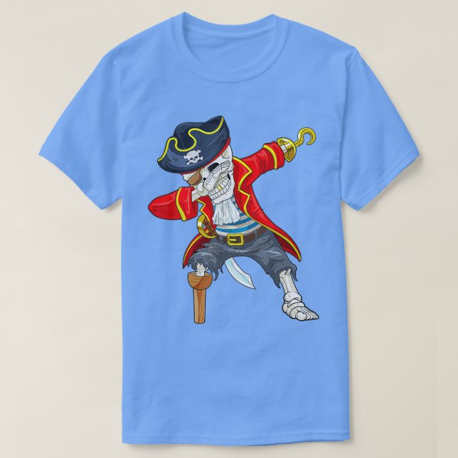 Dabbing Skeleton Pirate Halloween Costume Jolly Ro T-Shirt (Design Front)