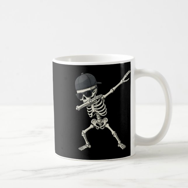 Dabbing Skeleton Pirate Halloween Kids Jolly Roger Coffee Mug (Right)
