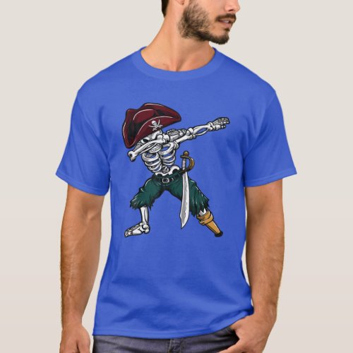 Dabbing Skeleton Pirate Jolly Roger Dancing Gift T_Shirt