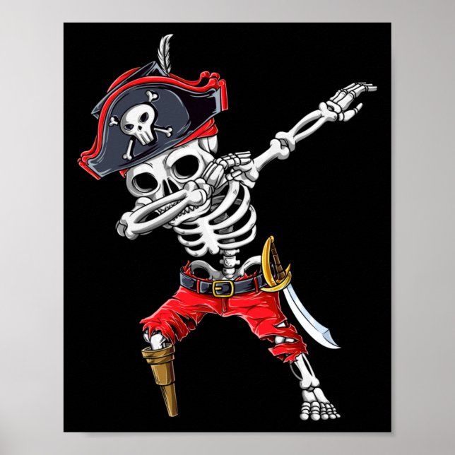 Dabbing Skeleton Pirate Poster (Front)