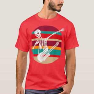 Dabbing Skeleton Rock & Roll Acoustic Guitar Music T-Shirt