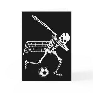 Dabbing Skeleton Soccer Humor Funny Halloween Gift Card