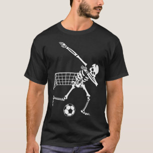 Dabbing Skeleton Soccer Humor Funny Halloween Gift T-Shirt