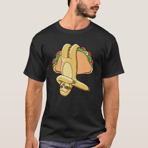 Dabbing Sloth Cinco De Mayo Funny Taco Party Mexic T_Shirt