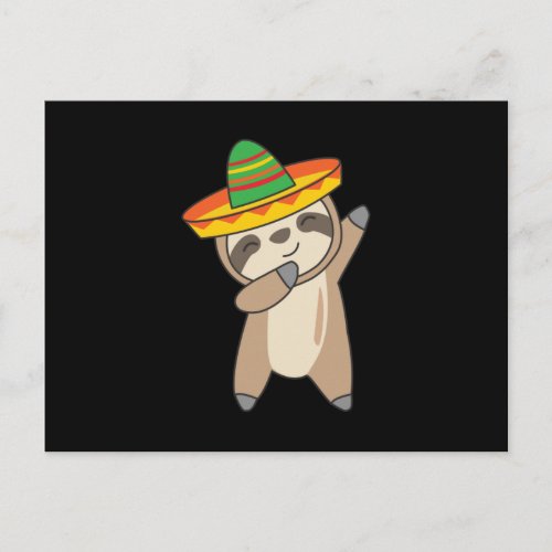 dabbing Sloth Cinco De Mayo se Tiere Mexico Postcard