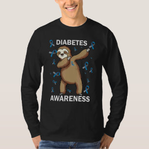 Dabbing Sloth Diabetes Awareness Month T1d Warrior T-Shirt