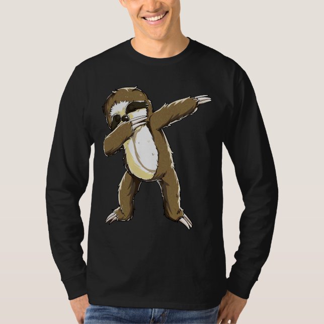Dabbing Sloth Funny Lazy Sloth Dab T-Shirt (Front)