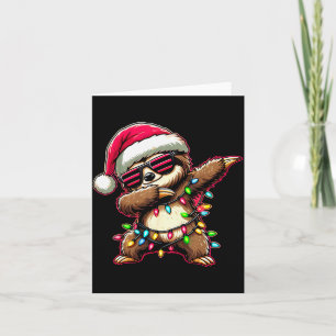Dabbing Sloth Xmas For Kids Boys Girl Sloth Lover Card