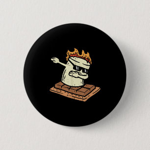 Dabbing Smore Marshmallow Cute Dab Dance Camping C Button