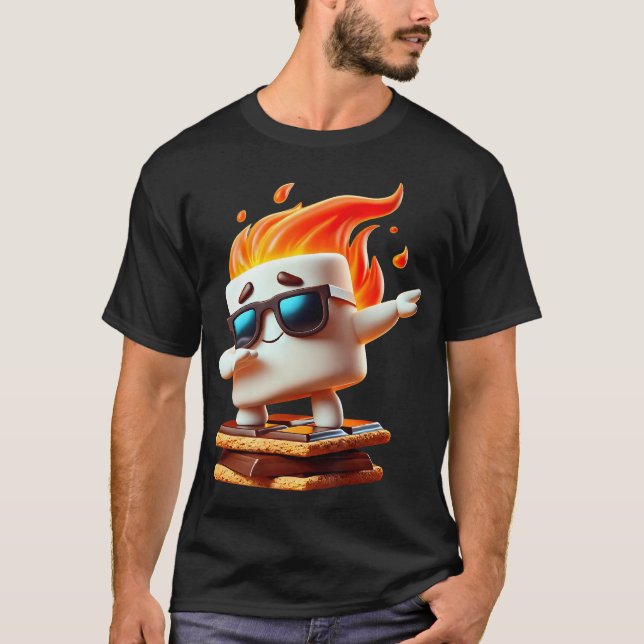 Dabbing Smore Marshmallow Cute Dab Dance Camping C T-Shirt (Front)