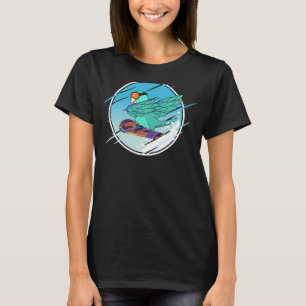 Dabbing Snowboard Parrot I Turquoise Parrotlet T-Shirt