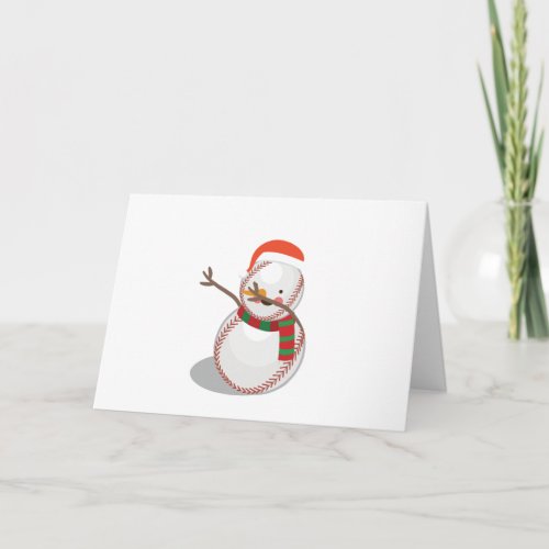 Dabbing Snowman baseball Christmas Funny Dab Holiday Card