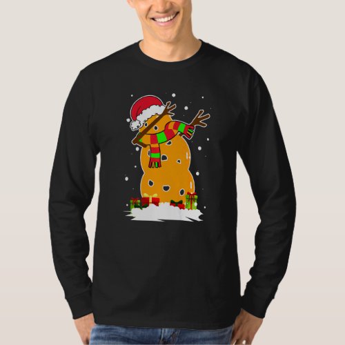 Dabbing Snowman Bowling Ball Santa Christmas Pajam T_Shirt