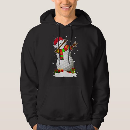 Dabbing Snowman Golf Ball Santa Christmas Pajama X Hoodie