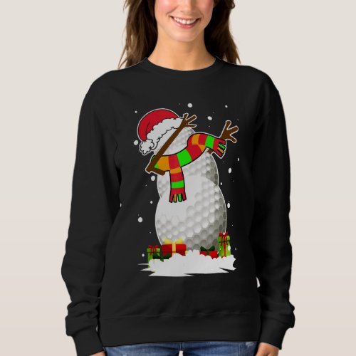 Dabbing Snowman Golf Ball Santa Christmas Pajama X Sweatshirt