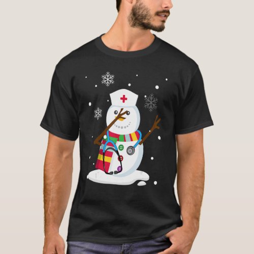 Dabbing Snowman Santa Christmas Dab Xmas Nurse Ste T_Shirt