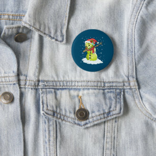 Dabbing Snowman Tennis Ball Tee Christmas Xmas Button