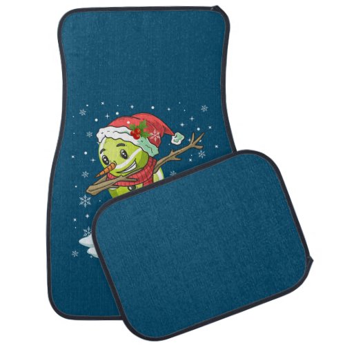 Dabbing Snowman Tennis Ball Tee Christmas Xmas Car Floor Mat