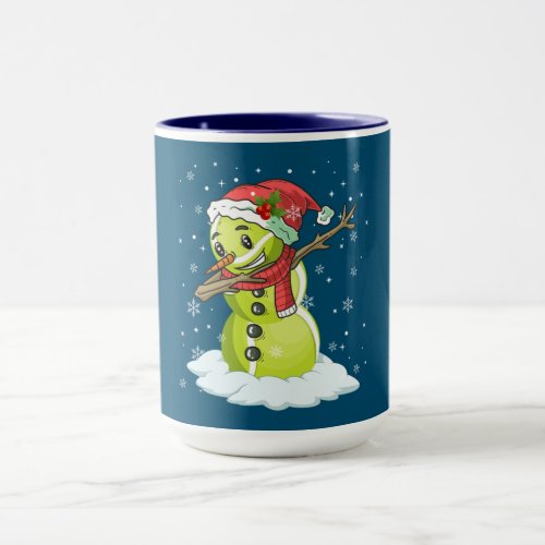 Dabbing Snowman Tennis Ball Tee Christmas Xmas Mug