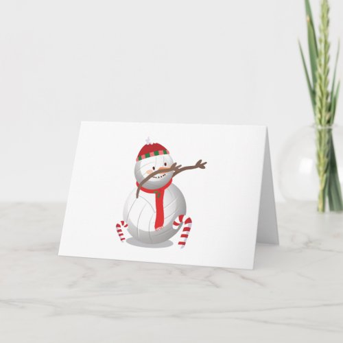 Dabbing Snowman Volleyball Christmas Funny Dab Holiday Card