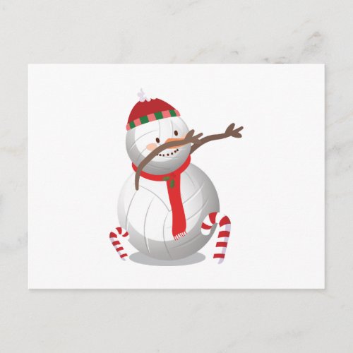 Dabbing Snowman Volleyball Christmas Funny Dab Holiday Postcard