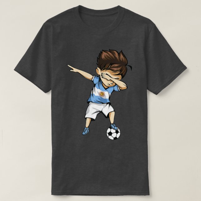 Dabbing Soccer Argentina Jersey  - Argentinian Foo T-Shirt (Design Front)