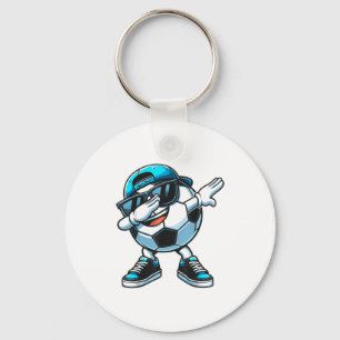 Dabbing Soccer Ball Boys Player _1 Keychain