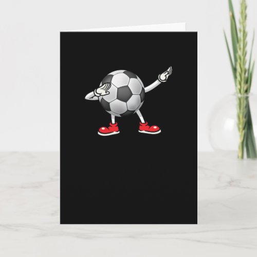 Dabbing Soccer Ball Tee Kids Boys Dab Dance Card