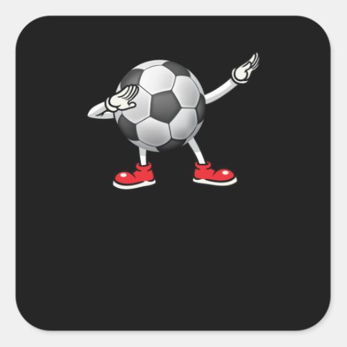 Dabbing Soccer Ball Tee Kids Boys Dab Dance Square Sticker