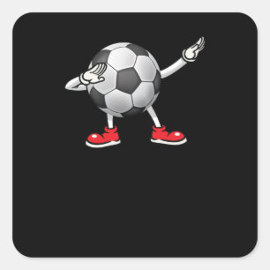 Dabbing Soccer Ball Tee Kids Boys Dab Dance Square Sticker