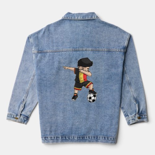 Dabbing Soccer Boy Belgium Cool Belgian Football K Denim Jacket